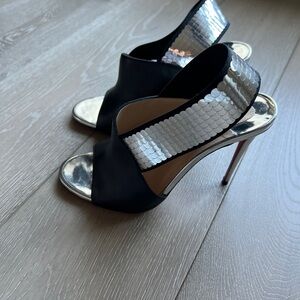 Christian Louboutin Silver and Black Women's Heels